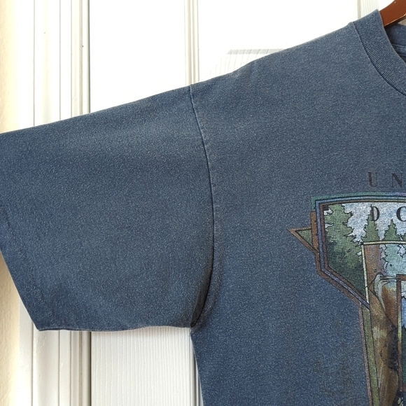 Great Land 90's Vintage Untamed Domain Short Sleeve Crewneck T-shirt Blue Large - Picture 6 of 11